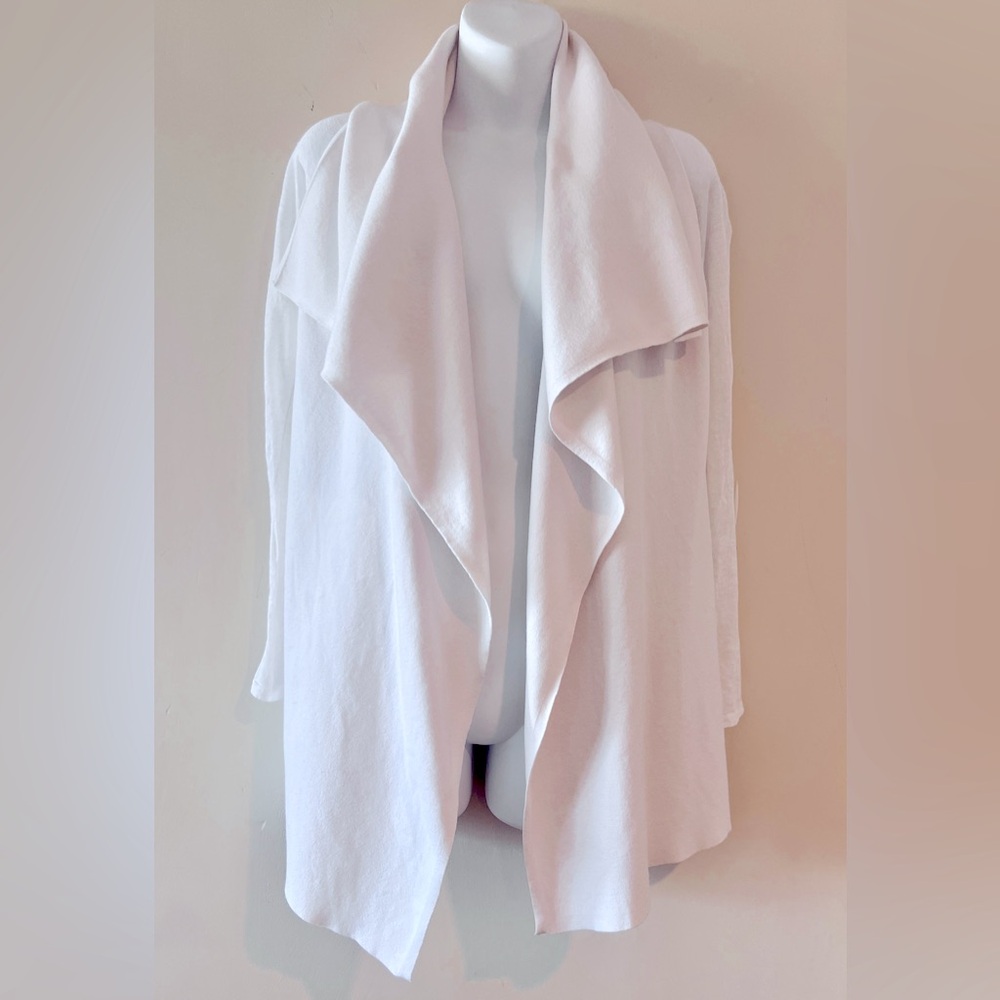 Theory Maritza G Linen Sleeve Open Draped Cardigan